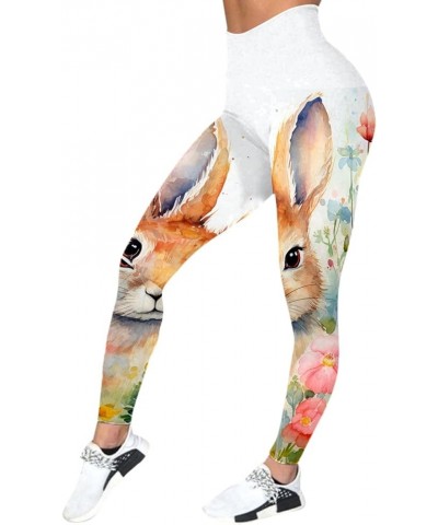 Happy Easter Day Leggings for Women Tummy Control Casual Carrot Print Seamless Leggings Loose Fit Novelty Athletic Pants A02-...