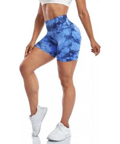 Seamless Workout Scrunch Yoga Shorts High Waist Gym Fitness Excercise Shorts Running Sporty Shorts 3 Tie Dye - Blue $12.74 Ac...