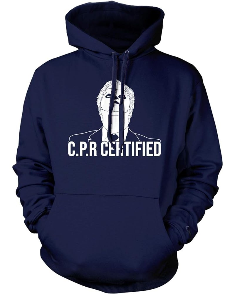 CPR Certified - Dwight Dummy Face Unisex Hoodie Sweatshirt Navy $22.01 Hoodies & Sweatshirts