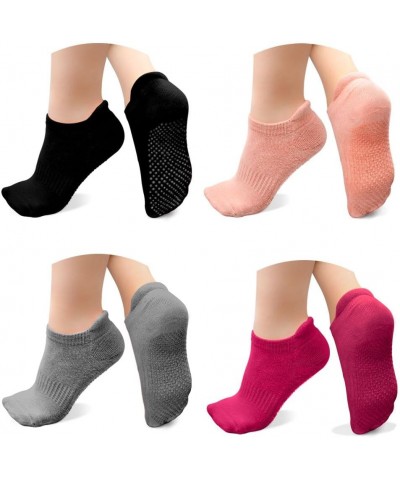 Pilates Socks,Yoga Socks,Grip Socks,Non Slip Socks Woman,Socks for Women Men, House Hospital Barre Running Socks Pink and Gre...