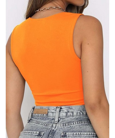 Women Sexy Y2k Corset Like Crop Top Deep V Neck Bra Night Going Out Festival Rave Top Orange $10.78 Others