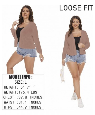 Women's 3/4 Sleeve Shrugs Lightweight Open Front Cropped Cardigan for Women Summer-deep Apricot $12.47 Sweaters