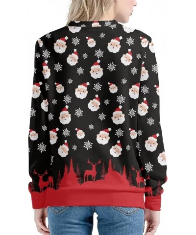 Christmas Womens Sweatshirt Snowflake Santa Graphic Loose Casual Ugly Christmas Sweatshirt Hooded Snowflake & Santa Print $16...