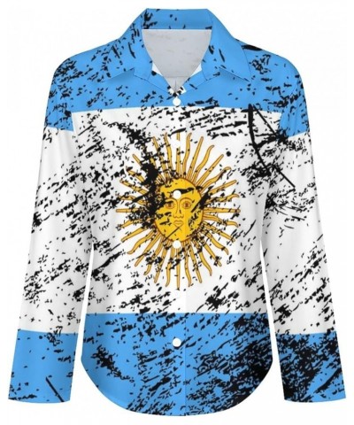 Cropped Hem Shirt Argentina Flag Argentina Flag Hoodie for Womens Adult Autumn Winter Sweatshirts Streetwear L 5X-Large White...