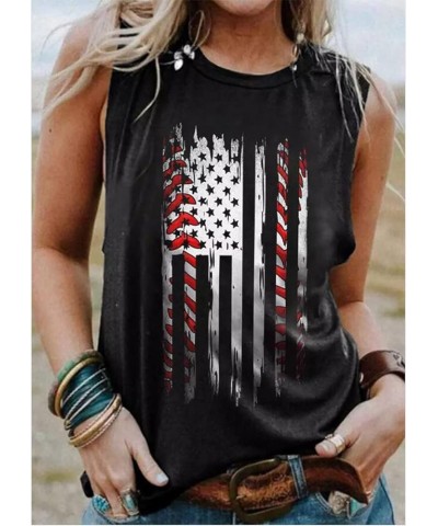 American Flag Baseball Tank Tops for Women 4th of July Patriotic Shirt Stars Stripes Baseball Graphic Sleeveless Tops Gray $6...