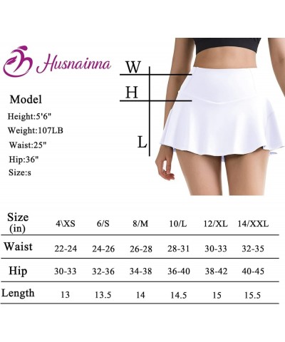 High Waisted Pleated Tennis Skirt for Women Built-in Shorts with 5 Pockets Golf Skirts Skorts Athletic Running White $18.80 S...