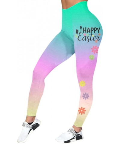 Easter Day Leggings for Women Happy Easter Leggings Spring Cute Rabbits Plus Size Leggings Tights Bunny Yoga Pants Z2-mint Gr...