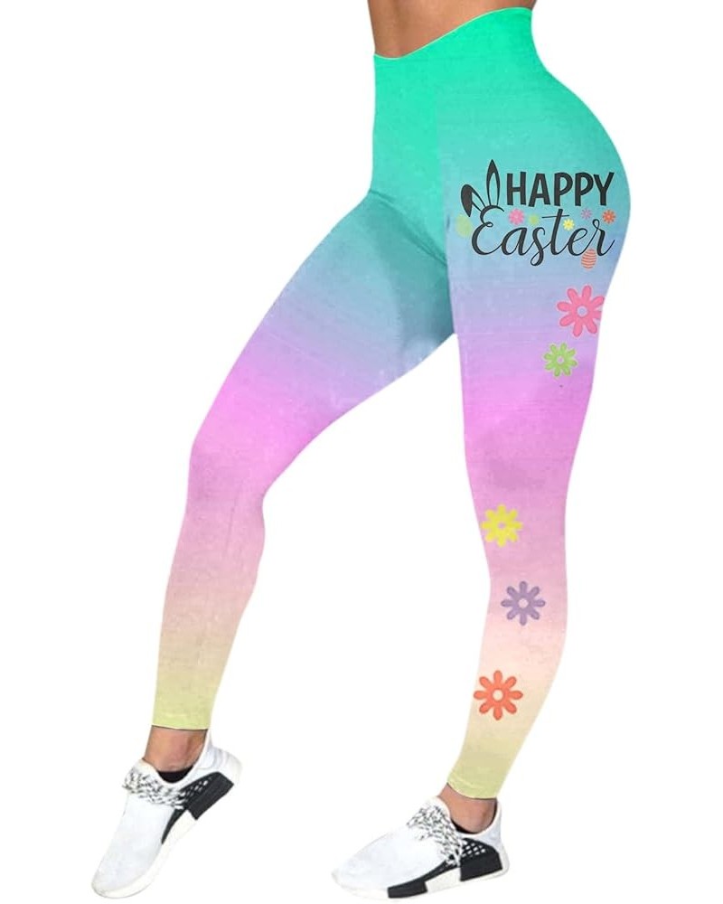 Easter Day Leggings for Women Happy Easter Leggings Spring Cute Rabbits Plus Size Leggings Tights Bunny Yoga Pants Z2-mint Gr...