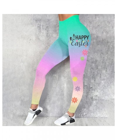 Easter Day Leggings for Women Happy Easter Leggings Spring Cute Rabbits Plus Size Leggings Tights Bunny Yoga Pants Z2-mint Gr...