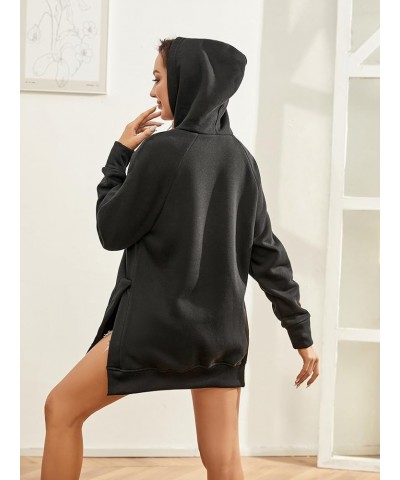 Women's Oversized Hoodies,Casual Cozy Pullover Sweatshirt With Drawstring Long Sleeve With Pockets Outfits Y2k Clothes Black ...