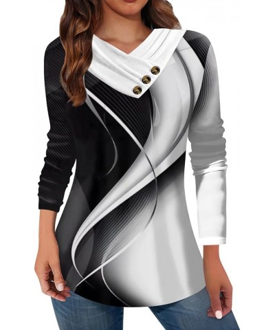 Long Sleeve Shirts for Women Going Out Tops Womens Spring Fashion 2024 Casual Graphic Tees Classic Ladies Blouses Holiday Top...