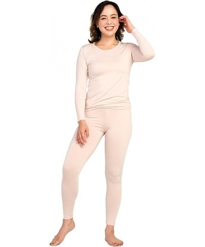 Women's Thermal Underwear Set Fleece Lined Long Johns Top & Bottom Soft Base Layer Light/Mid/Heavy Weight L17/ L41/L44 Thermo...