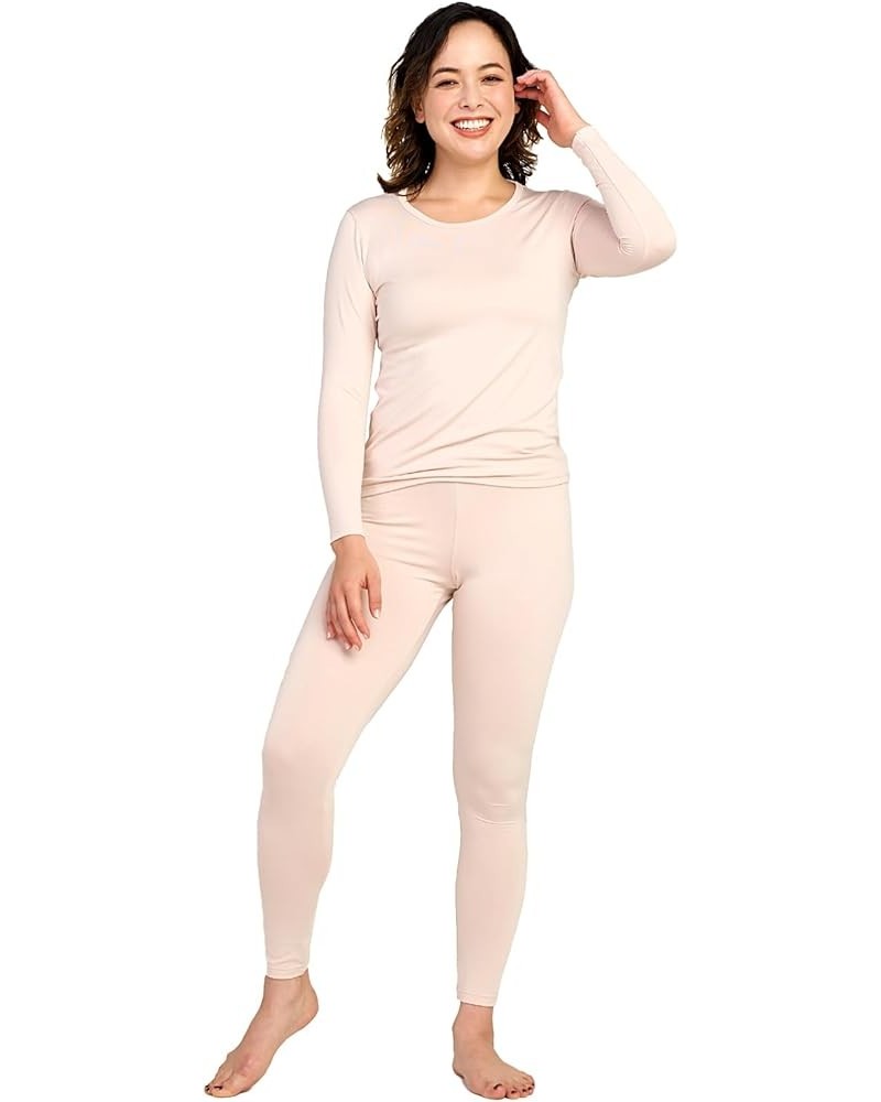 Women's Thermal Underwear Set Fleece Lined Long Johns Top & Bottom Soft Base Layer Light/Mid/Heavy Weight L17/ L41/L44 Thermo...