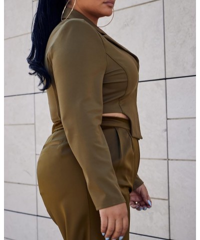 Women's Military Olive Cropped Blazer Military Olive $10.19 Blazers