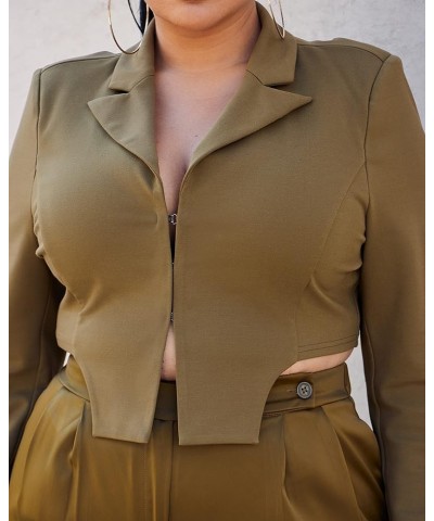 Women's Military Olive Cropped Blazer Military Olive $10.19 Blazers