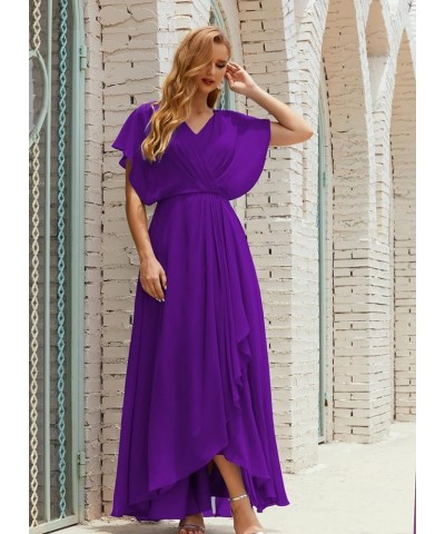 Women's Homecoming Dress Bridesmaid Dress Dolman Sleeves Formal Prom Gowns for Wedding Guests Dark Purple $44.00 Dresses