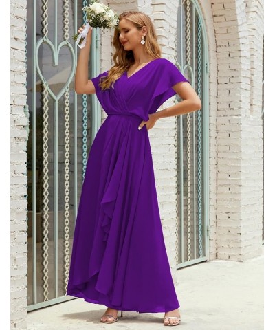 Women's Homecoming Dress Bridesmaid Dress Dolman Sleeves Formal Prom Gowns for Wedding Guests Dark Purple $44.00 Dresses