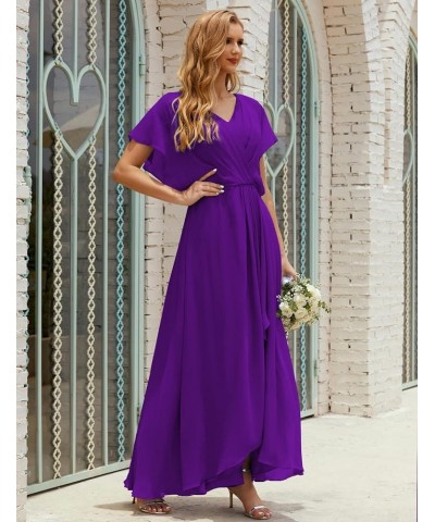 Women's Homecoming Dress Bridesmaid Dress Dolman Sleeves Formal Prom Gowns for Wedding Guests Dark Purple $44.00 Dresses