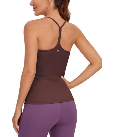 Butterluxe Womens Racerback Tank Top with Built in Bra - Spaghetti Thin Strap Padded Workout Slim Yoga Camisole Taupe $18.87 ...