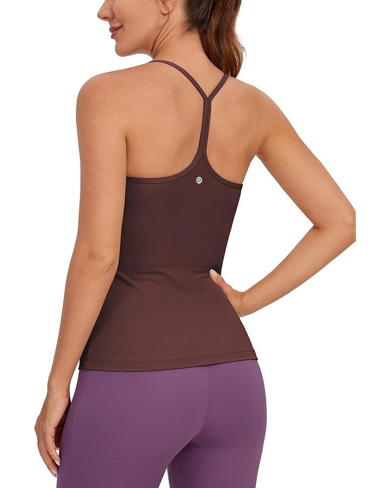 Butterluxe Womens Racerback Tank Top with Built in Bra - Spaghetti Thin Strap Padded Workout Slim Yoga Camisole Taupe $18.87 ...