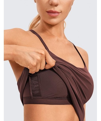 Butterluxe Womens Racerback Tank Top with Built in Bra - Spaghetti Thin Strap Padded Workout Slim Yoga Camisole Taupe $18.87 ...