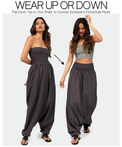 Jumpsuits for Women - Convertible Rompers into Harem Pants - One Size Cotton Jumpers - Maxi Length Outfit & Pockets Grey $21....