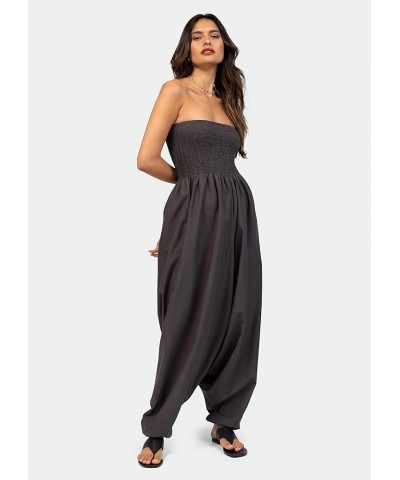 Jumpsuits for Women - Convertible Rompers into Harem Pants - One Size Cotton Jumpers - Maxi Length Outfit & Pockets Grey $21....