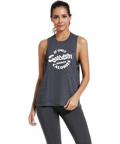 Workout Tank Tops for Women-If Only Womens Funny Saying Fitness Gym Racerback Sleeveless Shirts Muscle Tank-grey $12.64 Activ...