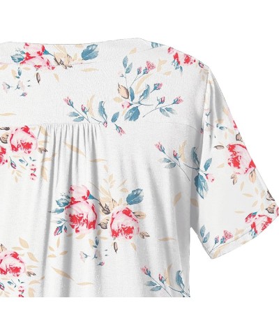 Women's Plus Size Tops Short Sleeve Blouses Flowy Summer Tunic Tops M-4X Color 60 $13.49 Tops