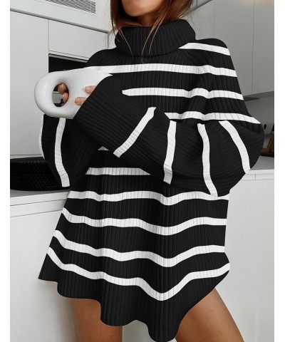 Women's 2024 Winter Sweaters Oversized Turtleneck Long Sleeve Chunky Knitted Tunic Pullover Tops Dim $28.59 Sweaters