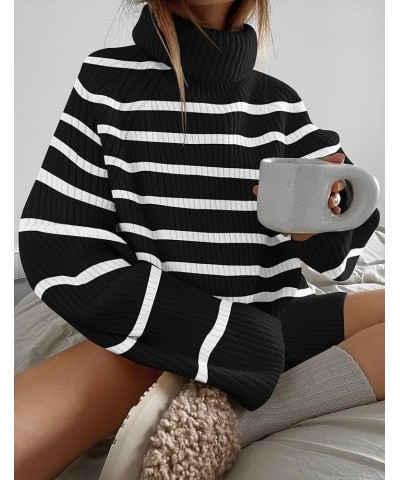 Women's 2024 Winter Sweaters Oversized Turtleneck Long Sleeve Chunky Knitted Tunic Pullover Tops Dim $28.59 Sweaters