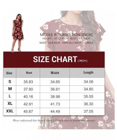 Summer Dress for Women Cute Ruffle Sleeve Loose Fit Dress Crewneck Tiered Bbydoll Casual Swing A-Line Sundresses Army Green $...