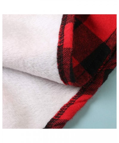 Women's Flannel Shirts Plaid Shacket, Long Sleeve Fleece Lined Shirt Jacket Winter Tops Red Black Plaid $15.75 Jackets