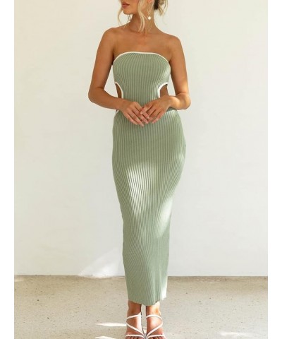 Crochet Knit Maxi Dress for Women Y2k Backless Cut Out Long Bodycon Dress Summer Sexy Beachwear Streetwear Q Knit Hollow Out ...