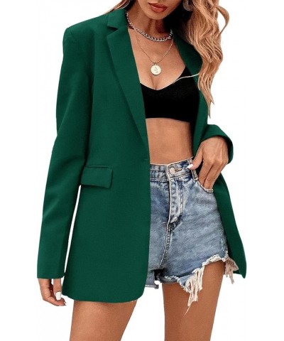 Women's Casual Long Sleeve Lapel Oversized Button Work Office Blazer Suit Jacket Z1-green $24.75 Blazers