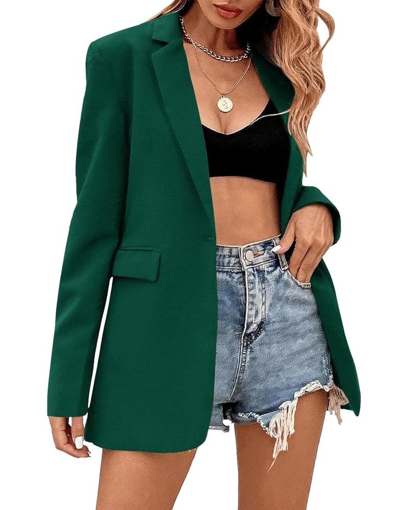 Women's Casual Long Sleeve Lapel Oversized Button Work Office Blazer Suit Jacket Z1-green $24.75 Blazers