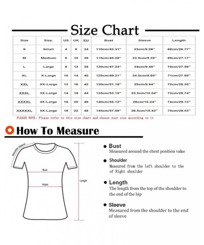 T Shirts for Women Graphic Cotton Linen Flower Print Tops Shirt Crewneck Tunic Multi Color Plus Size Tees with Button P2-coff...