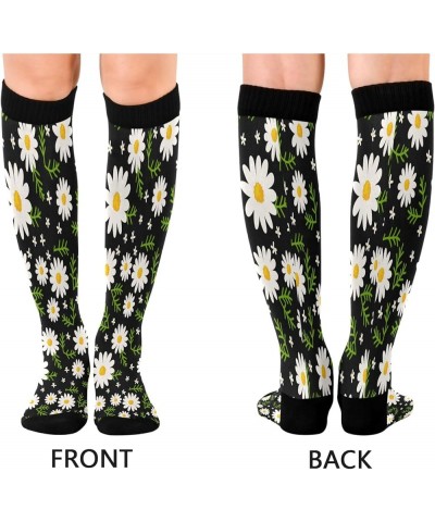 Christmas Gnomes Compression Socks Women Men Knee High Stockings for Sports,Running,Travel 1Pair Daisies $8.50 Activewear