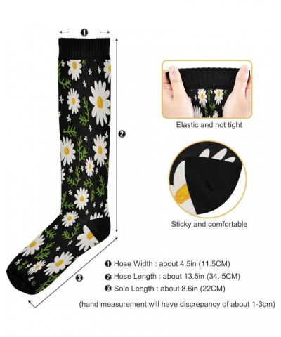 Christmas Gnomes Compression Socks Women Men Knee High Stockings for Sports,Running,Travel 1Pair Daisies $8.50 Activewear