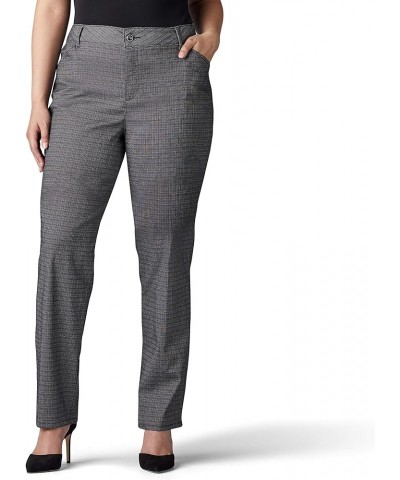 Women's Plus Size Relaxed Fit All Day Straight Leg Pant Black/White Rockhill Plaid $20.02 Pants