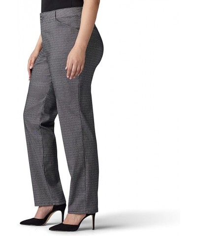 Women's Plus Size Relaxed Fit All Day Straight Leg Pant Black/White Rockhill Plaid $20.02 Pants