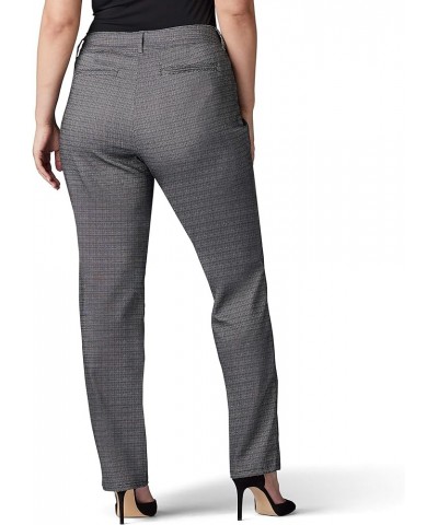 Women's Plus Size Relaxed Fit All Day Straight Leg Pant Black/White Rockhill Plaid $20.02 Pants