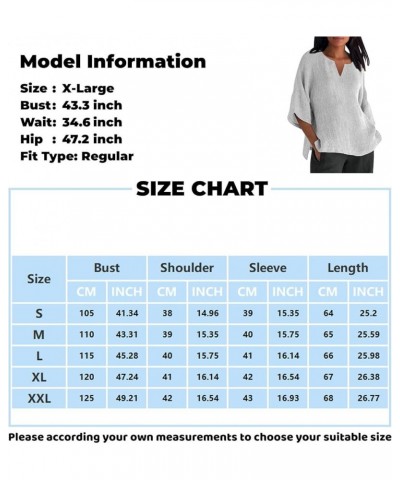 Linen Shirts for Women 2023 Short Sleeve Floral Printed Blouses Trendy Casual Loose Oversized Tshirts Plus Size Tops G Sky Bl...