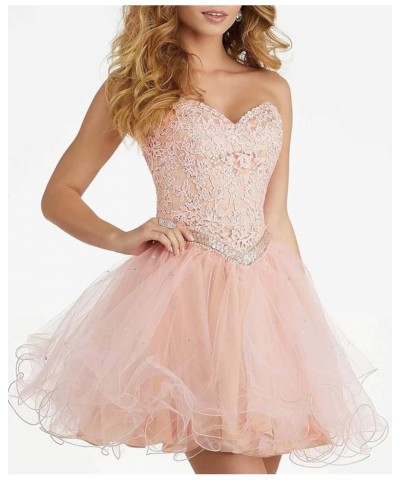 Puffy Tulle Homecoming Dresses Strapless Sequins Short Prom Gown A-line Sweetheart Party Dress for Teens Organza Gold $32.23 ...