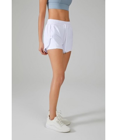 Women's 2 in 1 Running Shorts with Pocket - Breathable Athletic Tennis Gym Workout Shorts White $9.34 Activewear