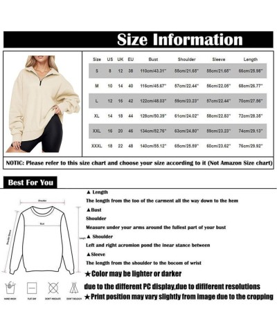 Oversized Sweatshirt for Women Loose Quarter Zip Pullover Fall Comfy Soft V Neck Lapel Vintage Fitted Tops Black-e $5.39 Shirts