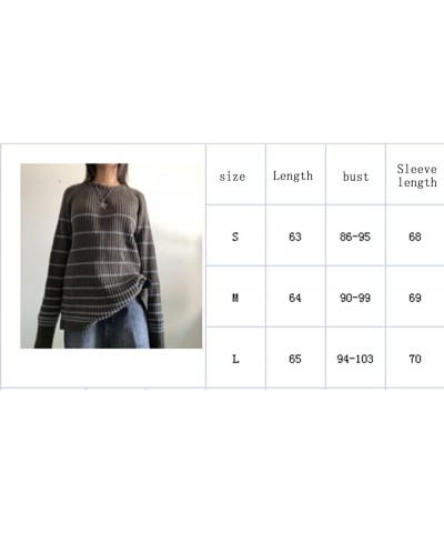 Women Fall Winter Vintage Striped Grunge Sweater Y2K Baggy Emo Sweater Oversized Long Sleeve Crewneck Sweatshirt D-black $22....