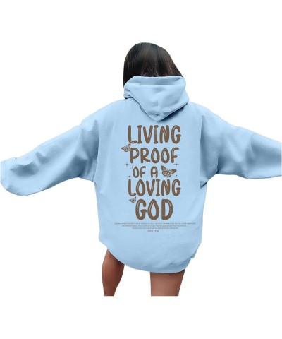 Living Proof Of A Loving God Hoodies For Women Oversized Shaper Printed Hooded Pullover Sweatshirts Long Sleeve Hoodie Tops L...