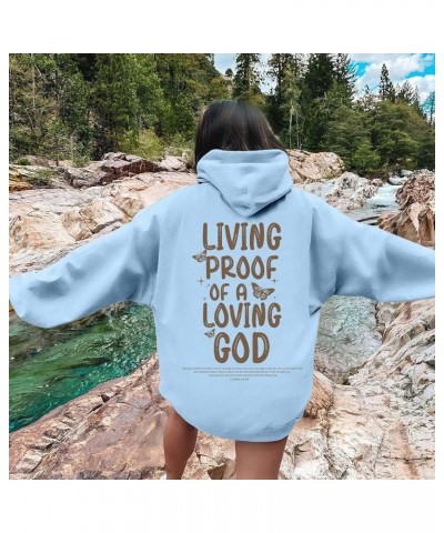 Living Proof Of A Loving God Hoodies For Women Oversized Shaper Printed Hooded Pullover Sweatshirts Long Sleeve Hoodie Tops L...