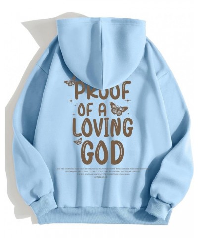 Living Proof Of A Loving God Hoodies For Women Oversized Shaper Printed Hooded Pullover Sweatshirts Long Sleeve Hoodie Tops L...